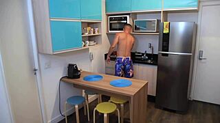 in a homemade interview the redhead housewife in lingerie submits to bdsm domination. her husband spanks and kisses her athletic body before work.