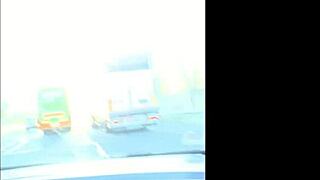 i love flashing my wet pussy and masturbating wildly as a horny milf on the highway in public