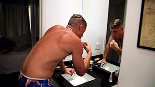 in a homemade interview the redhead housewife in lingerie submits to bdsm domination. her husband spanks and kisses her athletic body before work.