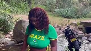 Intense Outdoor Sex With Brazilian Latina Stranger In Forest Leading To Massive Cumshot