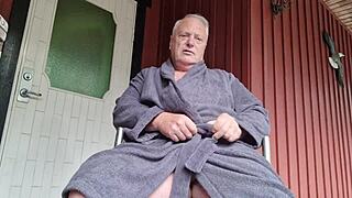 Hey, what's up with Chris the old man getting shaved outdoors like that?