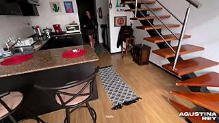 Oiled curvy Colombian with big ass in heels gets hard anal and facial cum.