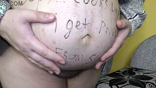 sorry my cuckold husband but some random stranger finally got my chubby hairy pussy pregnant with lactating big tits