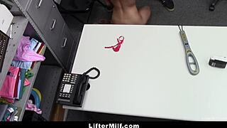 Shoplifter caught in garage, want this big cock punishment from mall guard?