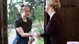 Provocative Lesbian Milf Celebrity Seducing Then Facesitting Blonde Fan?