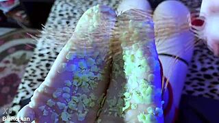 I'm just warming up your soles, but soon this femdom bondage session with deepthroat and tickling will turn intriguing for the bound brunette slave