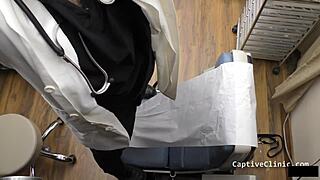 Behind the scenes, tattooed Kristen Martinez spreads her ass in a fetish interview with slapping and humiliation, revealing long hair and natural tits.