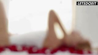 Blonde model Freya Mayer rides cock in missionary with cumshot