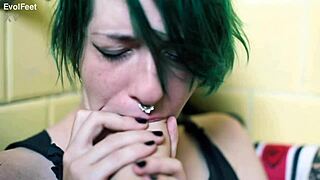 imagine sexy alt girls worshipping and licking my feet in sneakers or barefoot teasing.