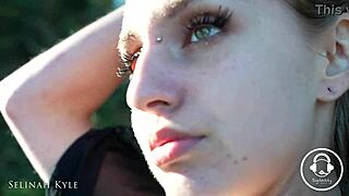 Teen slut flashes petite body and sucks monster cock in public vacation blowjob!