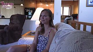 In a quickie session, nasty Stella Sedona lets Seth fill her juicy college pussy with a creampie after intense fucking.