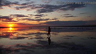 Hey, walking on red sunset of elton salt lake feels amazing