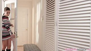 i'm gettin my busty les massaged then pussylicked and fingered til i cum hard