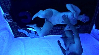 Gigi breeze performs blacklight sucking massage