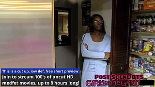 Why do these student nurse interns in latex gloves and glasses spread shaved pussies for tickling and foot fetish play