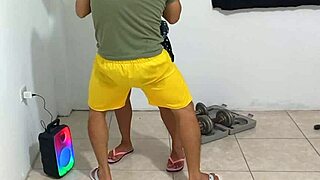 I fuck my hot roommate hard while she visits me at the gym