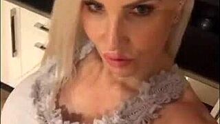 i'm sophie james, that horny british milf with big tits, enjoying private moments in stockings and nylon alone