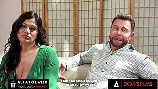 oh man, this steamy threesome with a hot couple and their sexy neighbor slimthick vic is wild