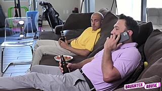 Bobby and Marcus, punish these naughty teens with your hard cocks in the garage group bang!