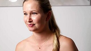 Hey, check out this beautiful blonde inserting fingers into her ass