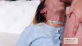 Kalani Luana, a 90-pound performer, takes Nade Nasty's big dick up her ass in this intense encounter.