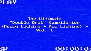 I dive into the ultimate double oral compilation with pussy licking and ass licking in lesbian 3some