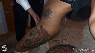 deutsche party girl gets licked by stranger in store