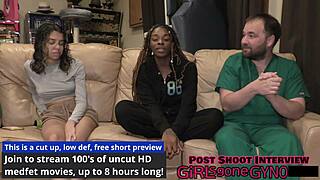 Why do these student nurse interns in latex gloves and glasses spread shaved pussies for tickling and foot fetish play