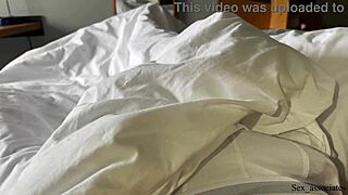 Your cock touches my ass, or am I dreaming? Horny teen got wet spying.