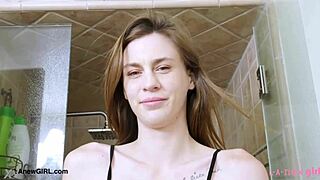 i love watching this tall skinny model relax in a sensual bath, her petite body glistening as she unwinds slowly