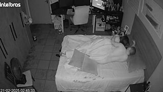 They pretend to forget the camera wildly in the bedroom