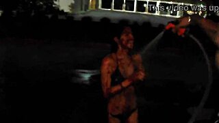 Whoa, check out King Cures dominating in chocolate wrestling by the pool! 💪🍫