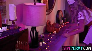 naughty blonde milf nurse ellie tay, examine that monster cock now! she licks pussy and blows with pierced nipples in hospital roleplay.