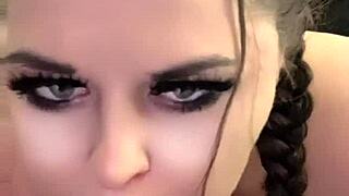 Kandy Kane the chubby housewife gives a deepthroat blowjob in this homemade bbw scene.