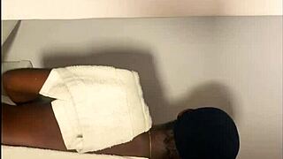 Ebony babe Joyfulsin squirts while fucking juicy pussy with casual friend in close up monster cock action