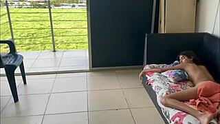 she's this big tits blonde goddess in lingerie getting her first time massage that turns into kissing and fucking her tight pussy on the bed