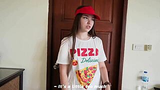 fucked a cute petite pizza delivery babe doggystyle for a good tip in rough homemade session