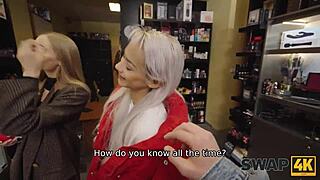 met fibi euro in sex shop for hard threesome fuck with veronica leal