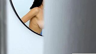 in the steamy shower, the latina amateur with big tits rides a monster black cock in cowgirl. intense interracial fucking leads to orgasmic missionary creampie.