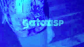 Blonde Brazilian wife flashes pussy, dances, gets fucked doggystyle by two young guys in car after club