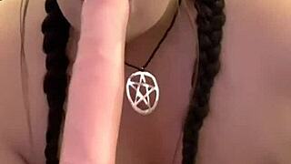 Kandy Kane the chubby housewife gives a deepthroat blowjob in this homemade bbw scene.