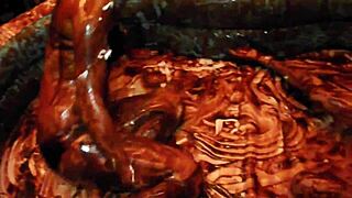 Whoa, check out King Cures dominating in chocolate wrestling by the pool! 💪🍫