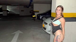 Whoa, this hot Colombian chick takes a massive cock deep in her juicy ass during a quick public parking lot anal creampie session – part 1!