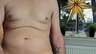 in a solo session, he masturbated with his fleshlight, building up to intense fucking until he finally came hard