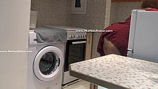 i can't believe this stupid maid got stuck in the washing machine while spying on her playful escapades