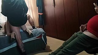 in a wild bedroom scene, my friend and his buddy team up to double penetrate me with dripping wet creampie action in mmf group fun