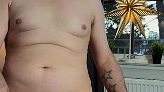 in a solo session, he masturbated with his fleshlight, building up to intense fucking until he finally came hard