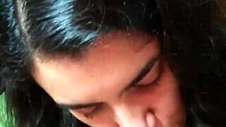 quickie blowjob turns into romantic cum licking from hands in this hot cfnm pov moment