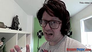 British slut, are you ready to suck this nerd's cock like a pro?