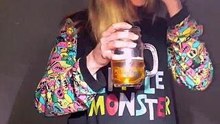 Bonneyuwu masturbates with dildo and teddy in pajamas